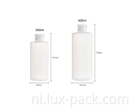 Transparante vulbare lege lege plastic cosmetische squeezeerbare flessen met flip cap toner lotion douchegel shampoo fles